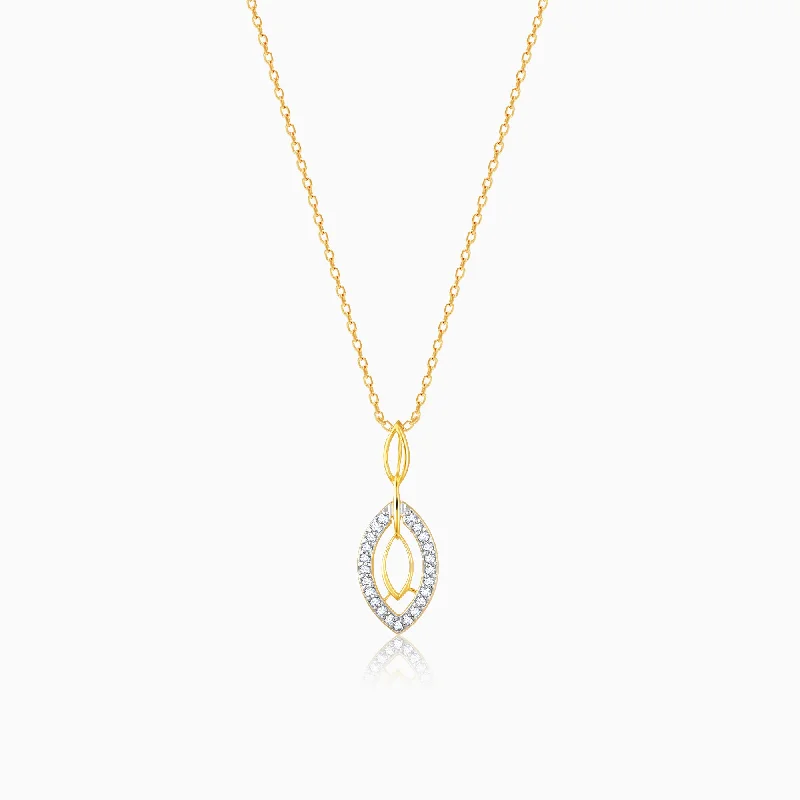 Gold Petal Glow Diamond Pendant