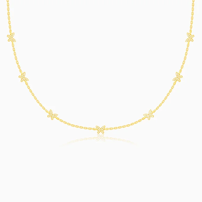 Golden Butterfly Studded Affair Necklace