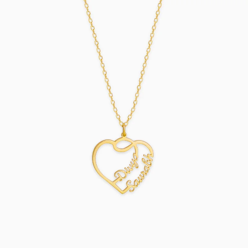 The Lovestruck Couple Golden Pendant With Link Chain