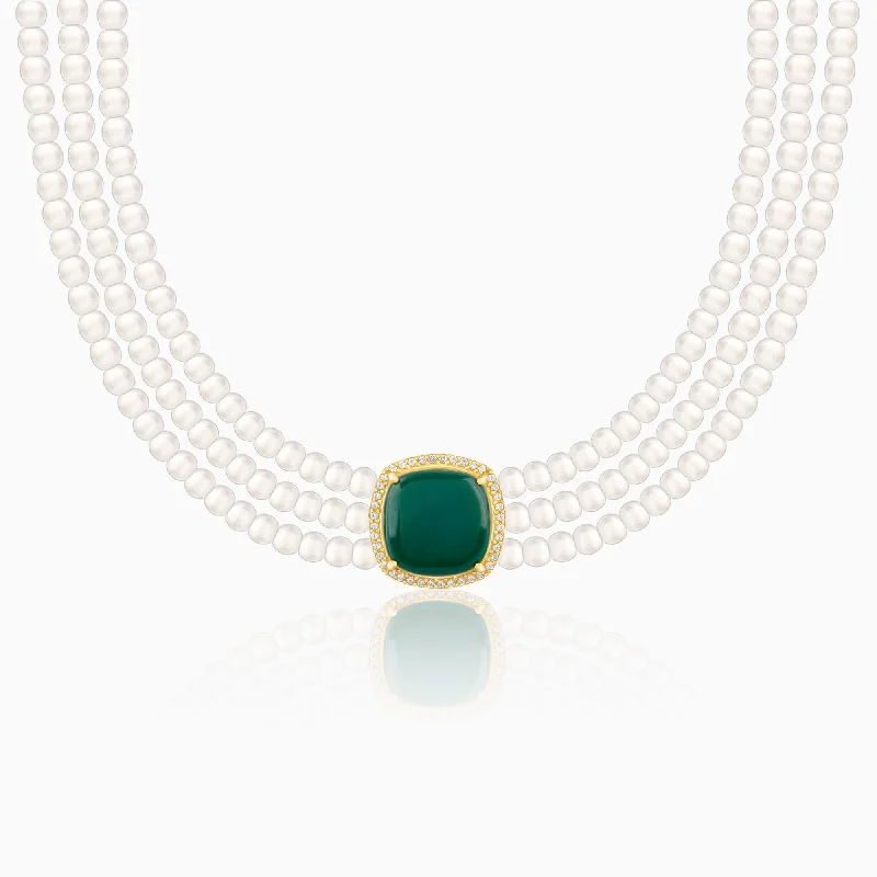 Golden Evergreen Pearl Choker