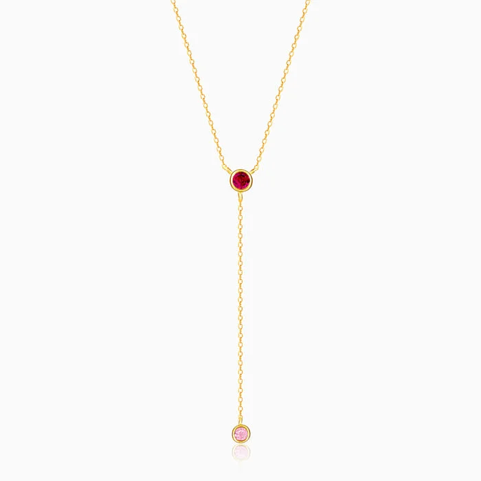 Golden Luminous Lariat Necklace