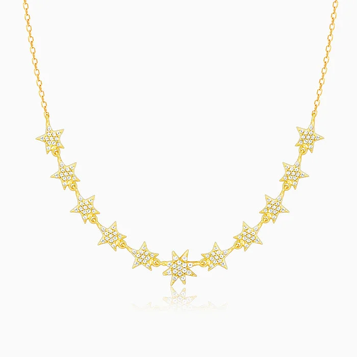 Golden Radiating Star Necklace