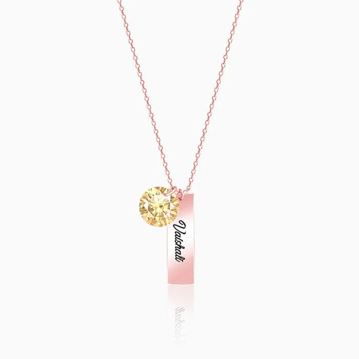 Personalised Rose Gold Endearing Name Necklace