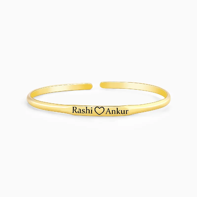 Personalised Golden True Love Cuff Bracelet