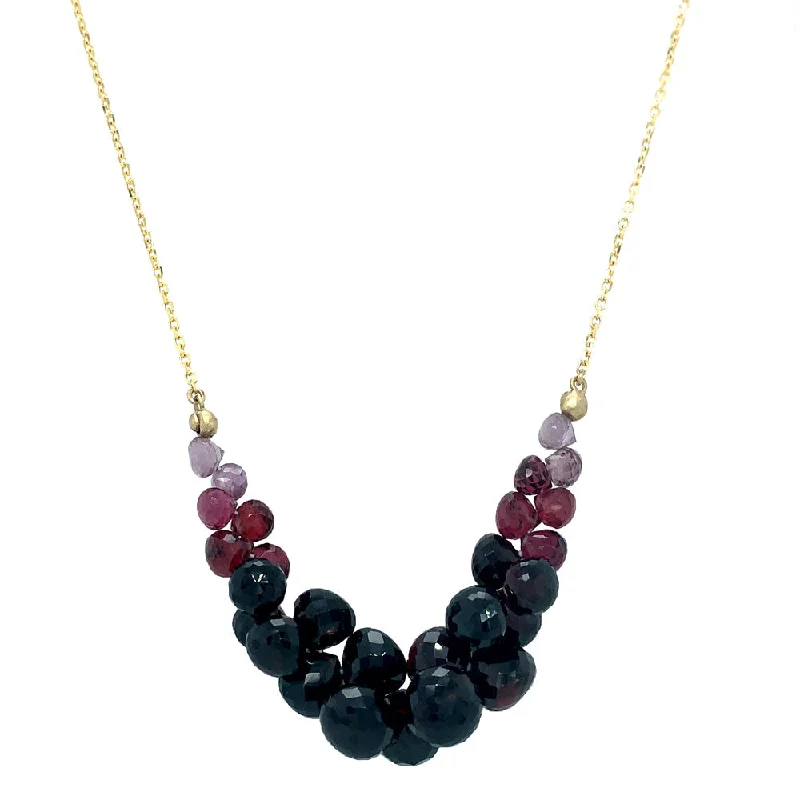 Almandine, Malaya, & Rhodolite Garnet Necklace - "Caviar Scoop"