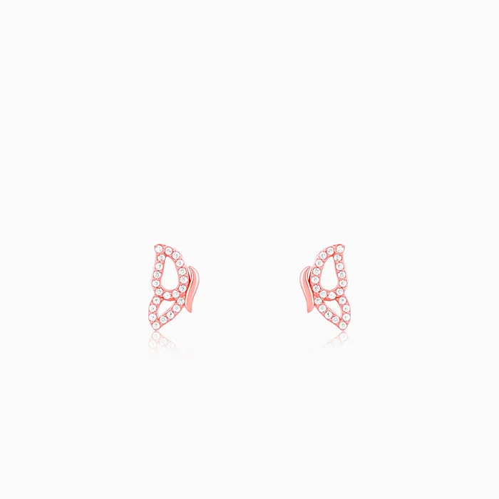 Rose Gold Dazzling Butterfly Earrings