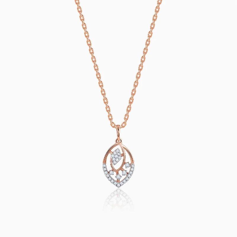 Rose Gold Feuille Diamond Pendant