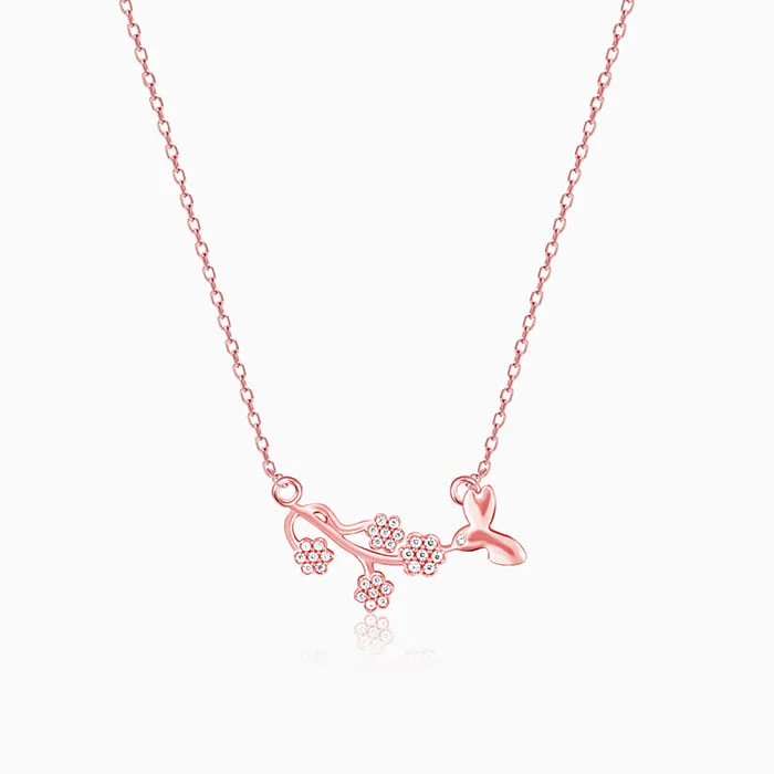 Rose Gold Floral Vine Necklace