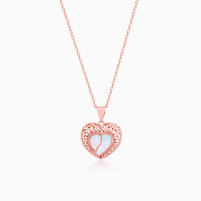 Rose Gold Footprint Pendant With Link Chain