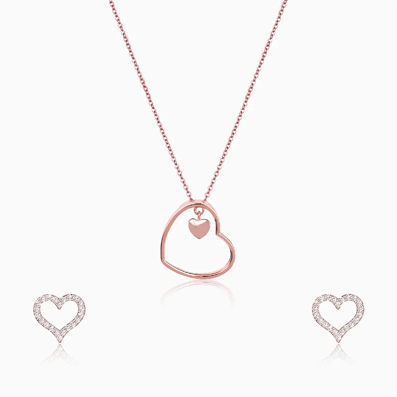 Rose Gold Heart Set