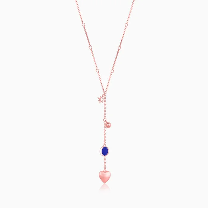 Rose Gold Dripping Hearts Necklace