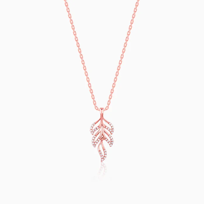 Rose Gold Komal Pankh Pendant With Link Chain