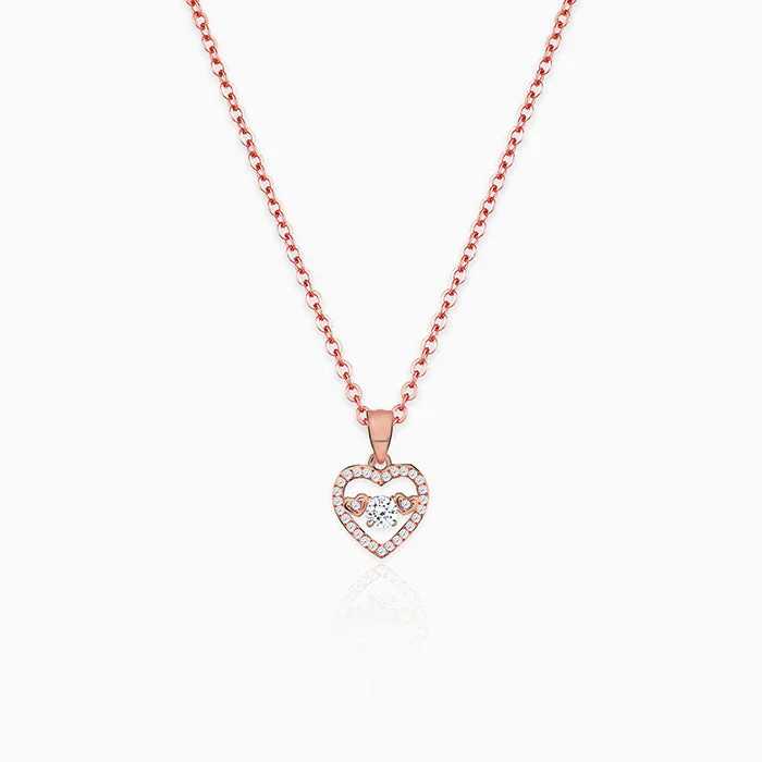 Anushka Sharma Rose Gold Love Heart Pendant with Link Chain