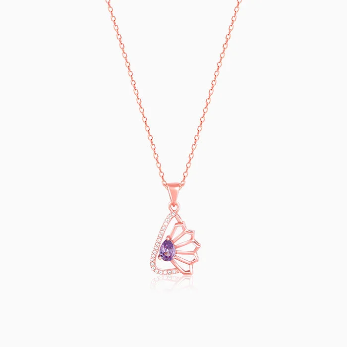 Rose Gold Notre Dame Pendant With Link Chain