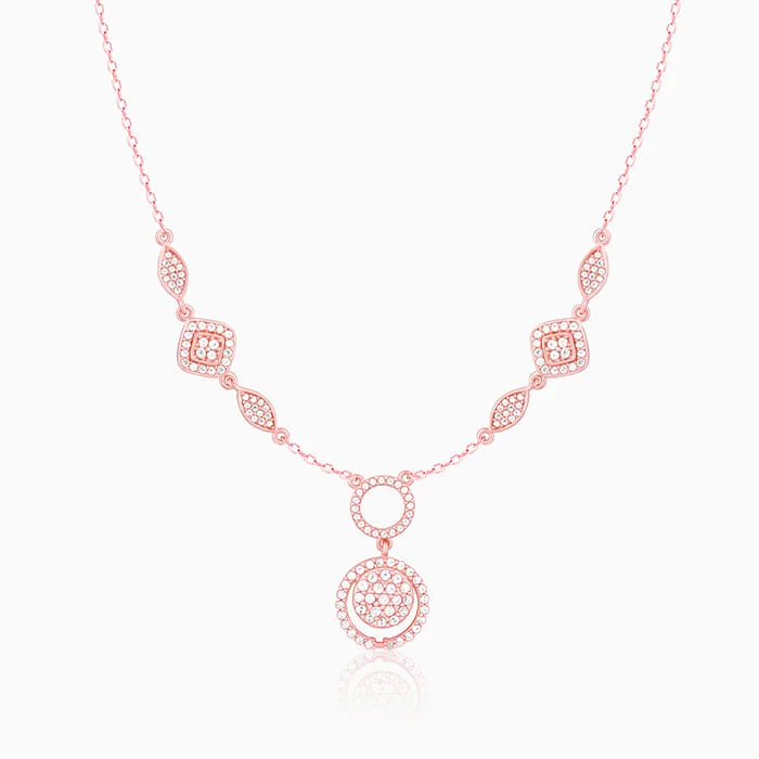 Rose Gold Radiant Halo Necklace