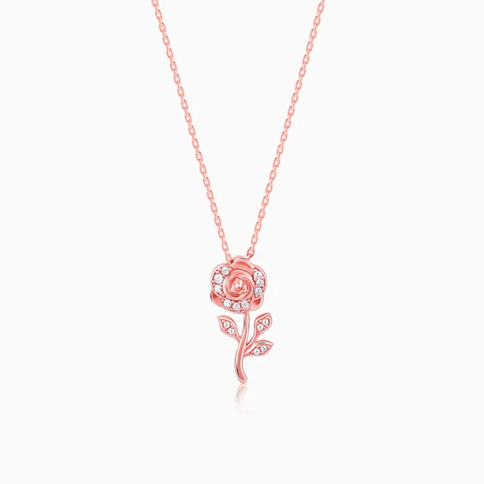 Rose Gold Roseate Pendant with Link Chain