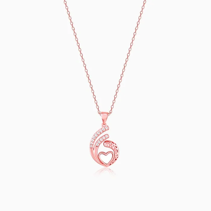 Rose Gold Tender Affection Pendant With Link Chain