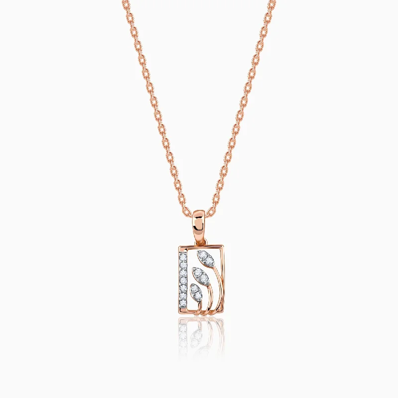 Rose Gold Tetragon Diamond Pendant