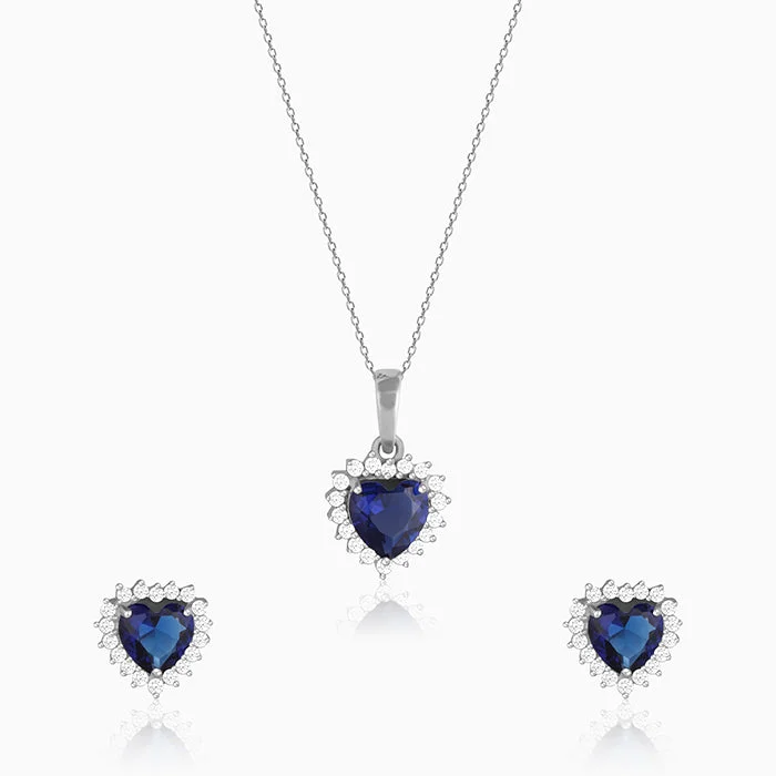 Silver Heart Of The Ocean Set