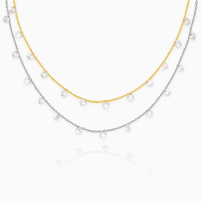 Silver Gold Layered Queens Necklace