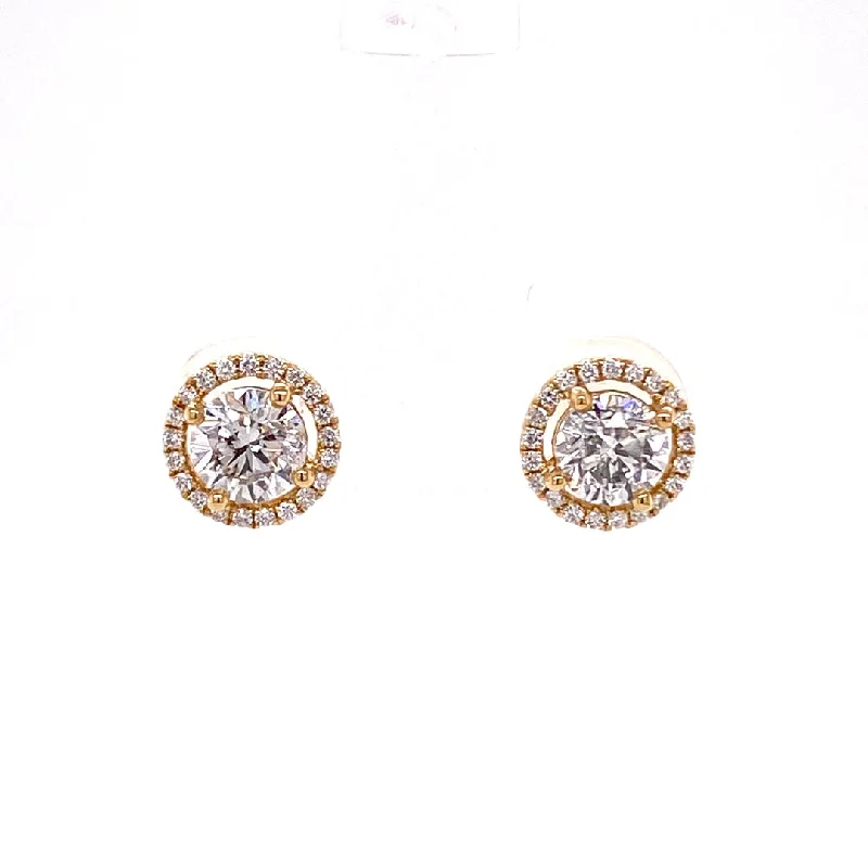 1.40CT TW. DIAMOND HALO EARRINGS