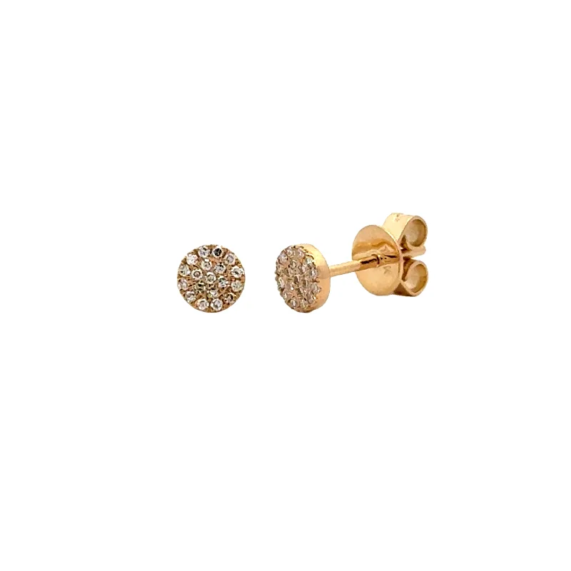 14 Karat Yellow Gold Diamond Stud Earrings