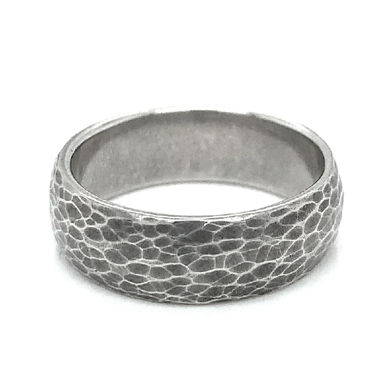 Sterling Silver Hammered Band - "Santiam"