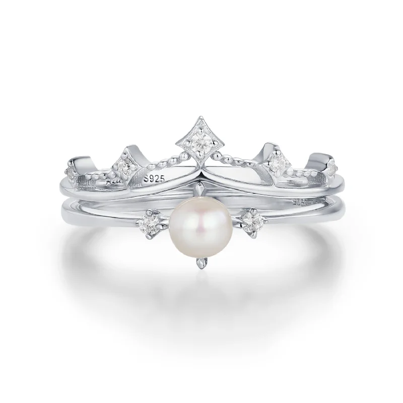 Astral Glow Pearl Ring Set