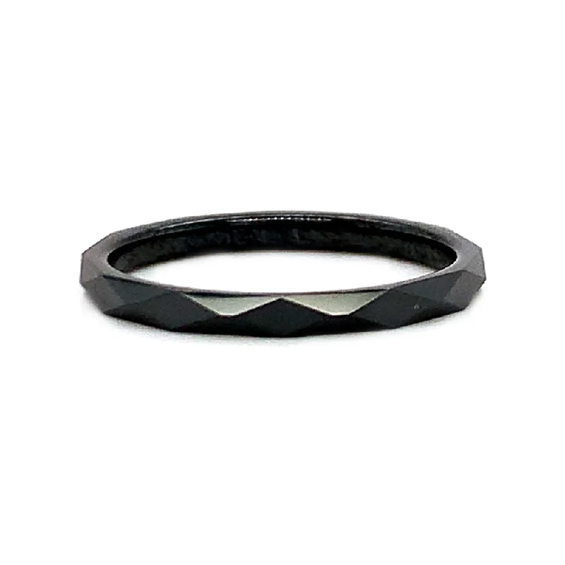 Black Ceramic Ring - "Davina"