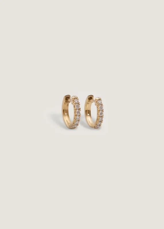 Bold Pavé Huggie Earrings Diamond