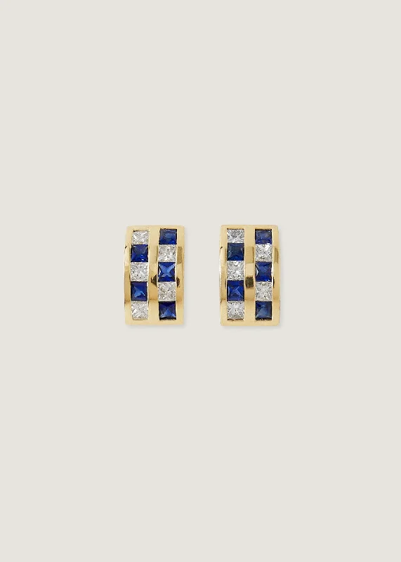 Chloé Sapphire Checkered Earrings