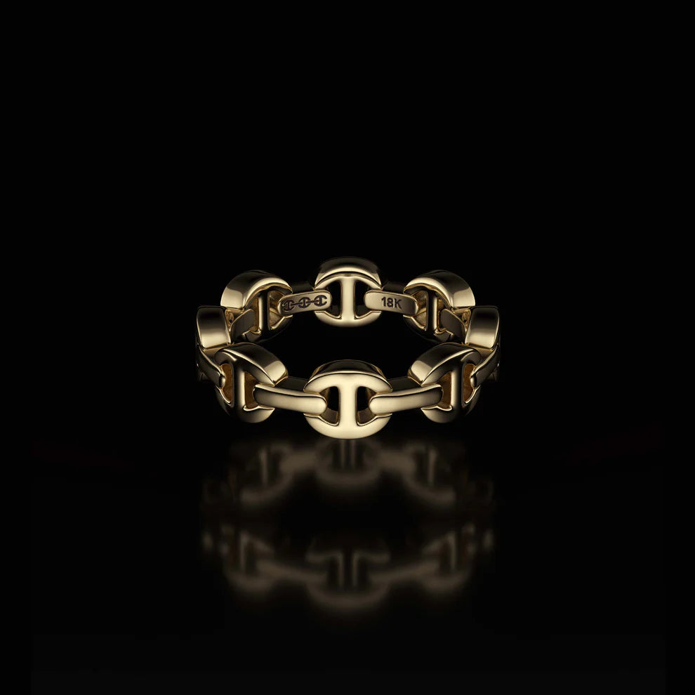 Dame Tri-Link Ring - Yellow Gold