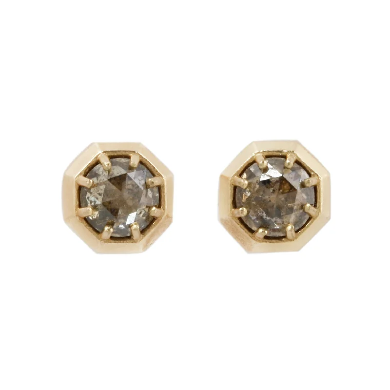 Deep Champagne Octagon Studs