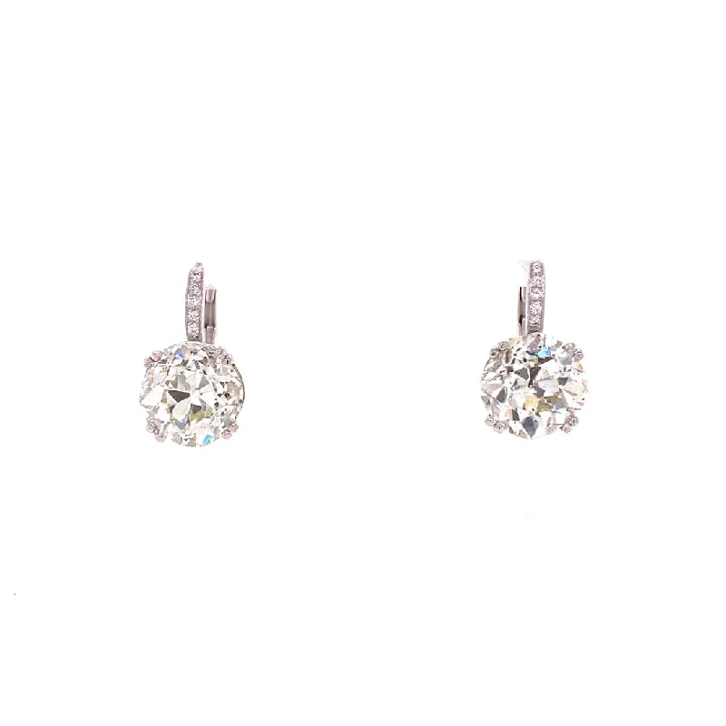 DIAMOND DROP LEVER BACK EARRINGS (Semi-mount)