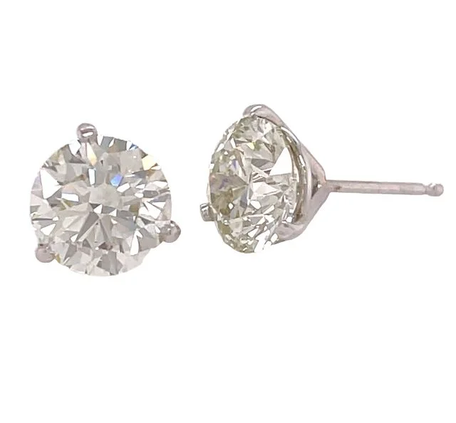 Round Diamonds in Three Prong Martini Earrings, 2.53cttw