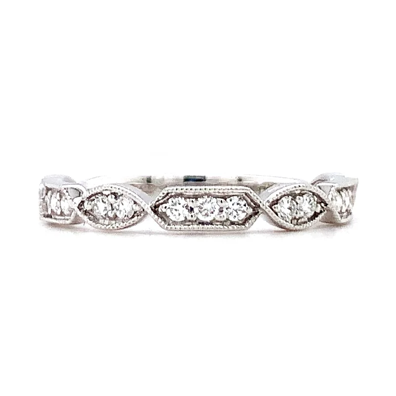 Diamond & White Gold Twist Wedding Band