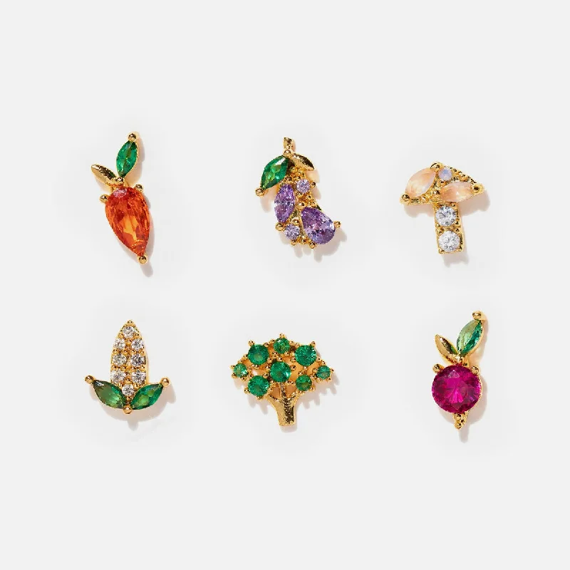 Farmers Market Veggie Stud Earring Set