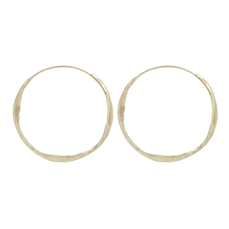 Large Gold Crinkle Hoops