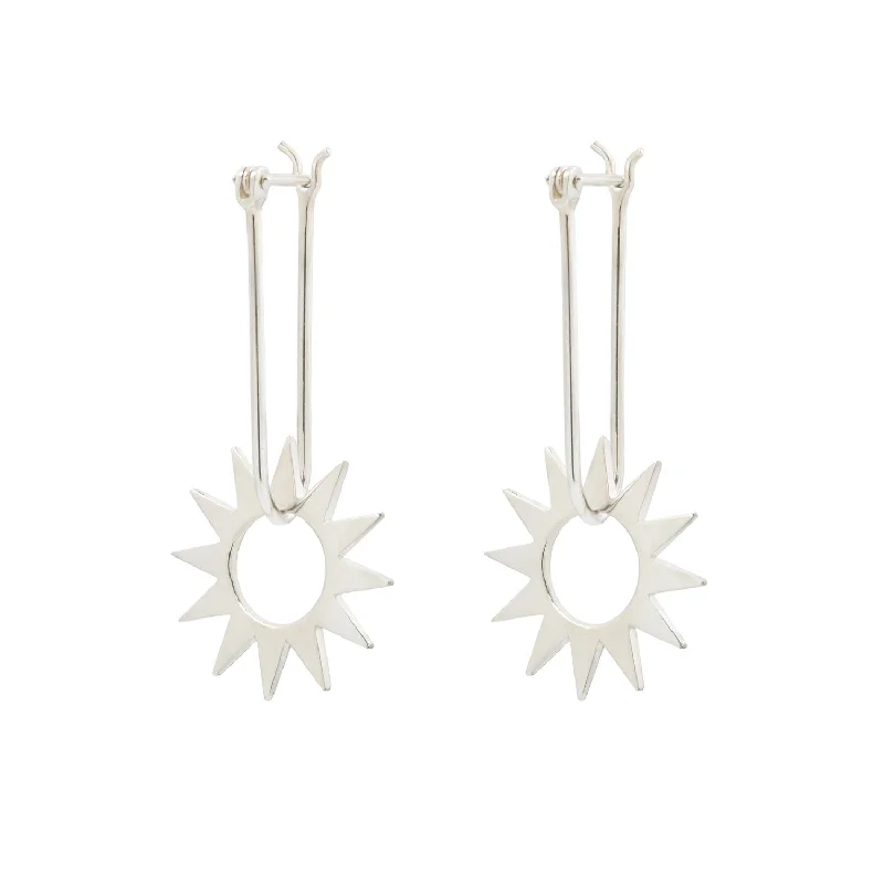 Latch and Spur Silver Earrings