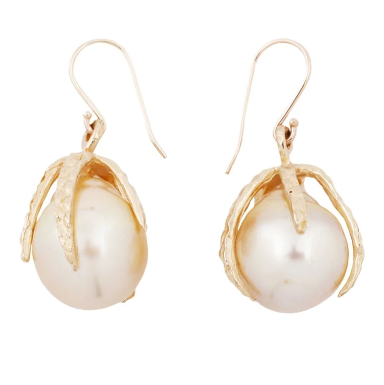 White Pearl Drop Earrings