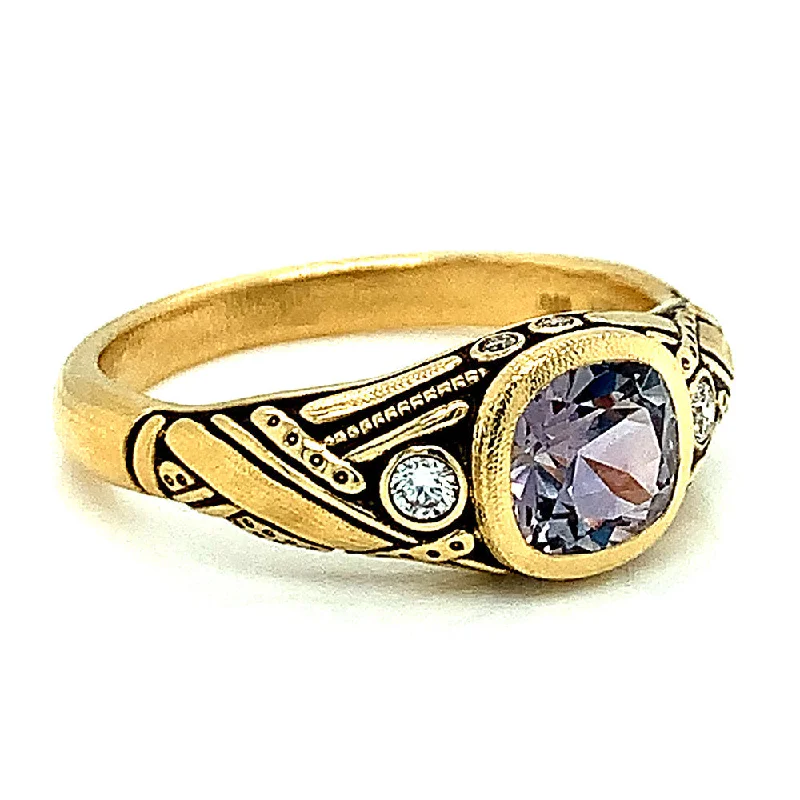 Mauve Montana Sapphire & Diamond Ring - "Reed"