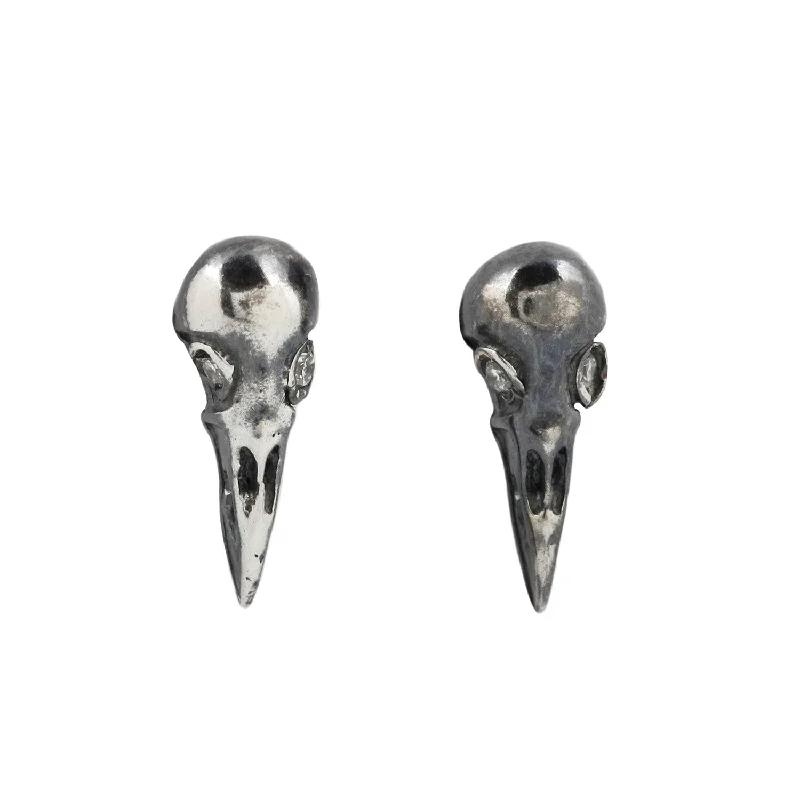 Oxidized Silver Bird Skulls