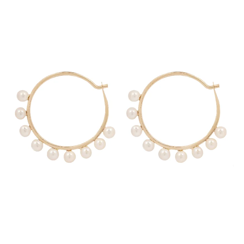 Mini Pearl Halo Hoops