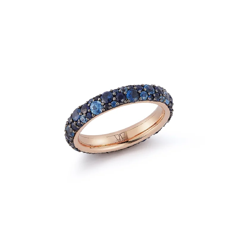 OC X WF 18K Rose Gold and Blue Sapphire Band Ring