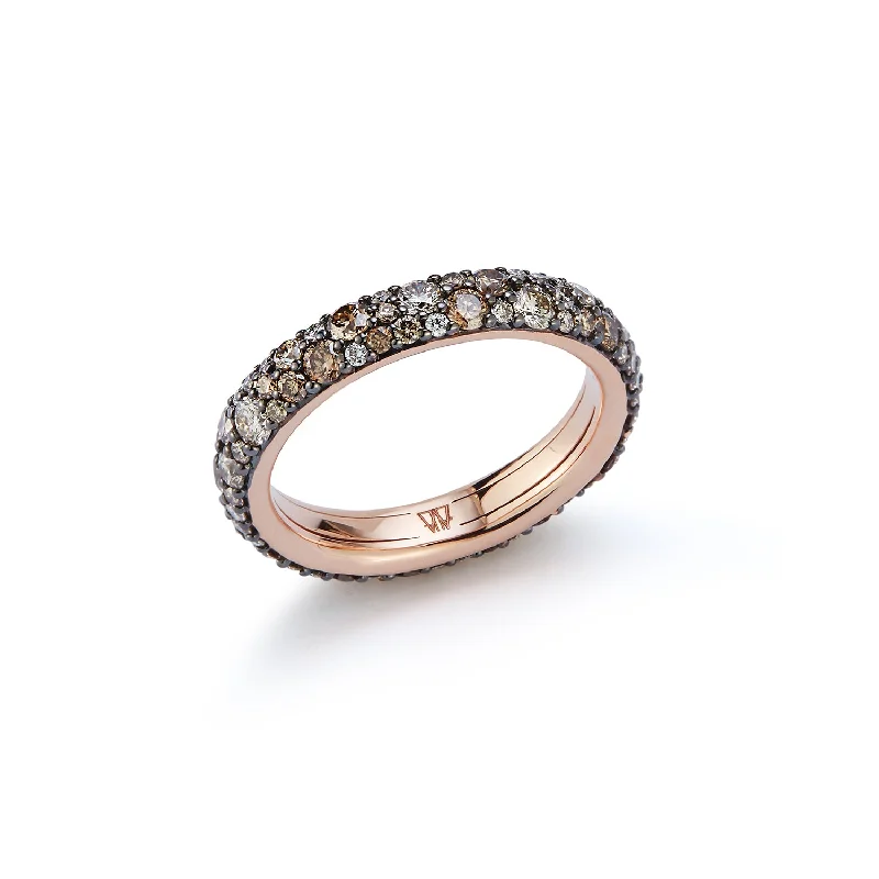 OC X WF 18K Rose Gold and Champagne Diamond Band Ring