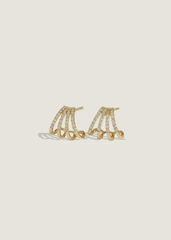 Pavé Cuff Stud Earrings Diamond