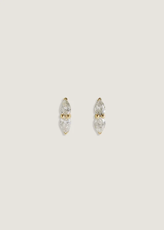 Pear Angel Stud Earrings Diamond