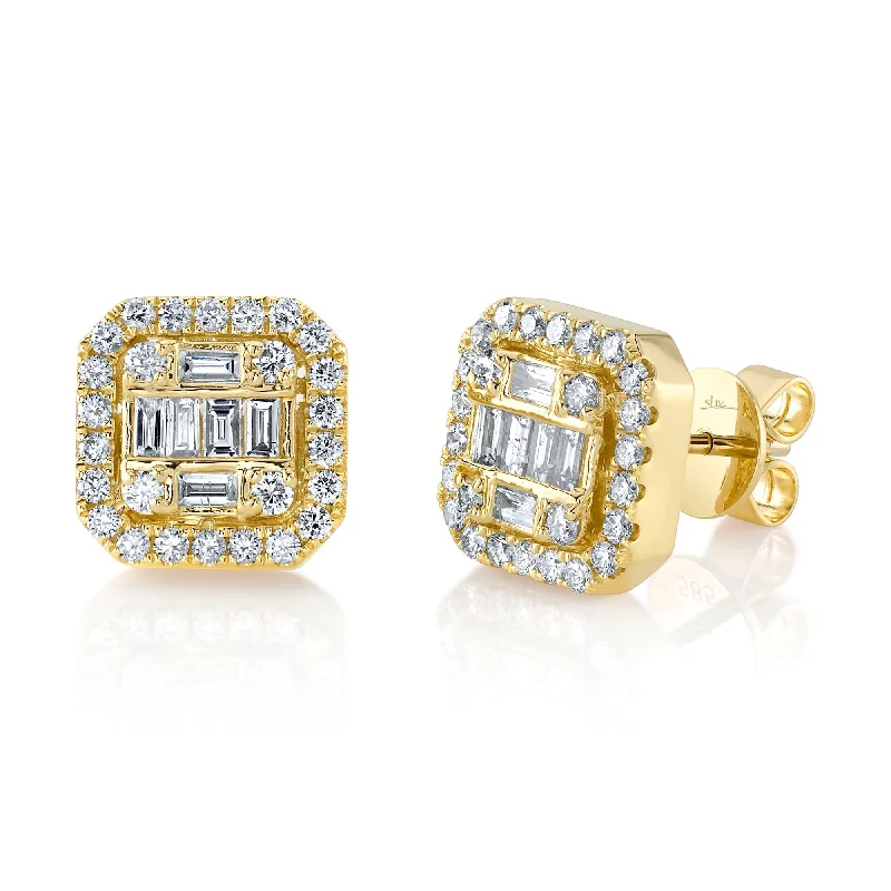 1.03CT DIAMOND BAGUETTE STUD EARRING