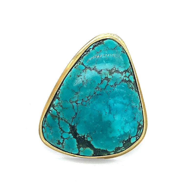 Silver and Gold Turquoise Ring - "Yosemite"