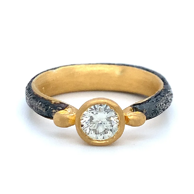 Silver & Gold Diamond Ring - "Vetus Lyra"